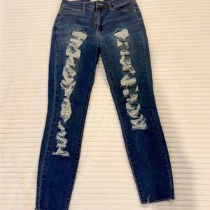 PacSun Ripped Dark Blue Skinny Jeans